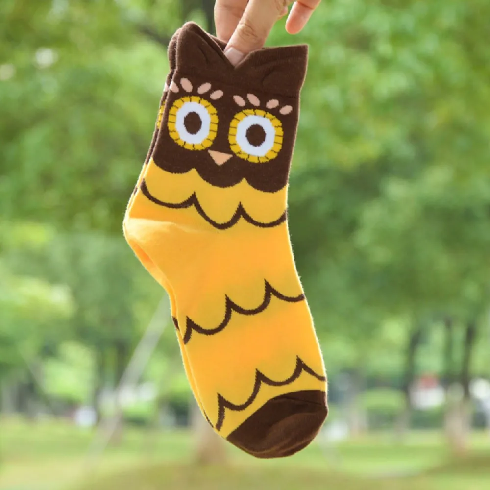 5 Pairs Socks Korea Style Cute Animal  Socks Cartoon Cotton Lady Short Socks