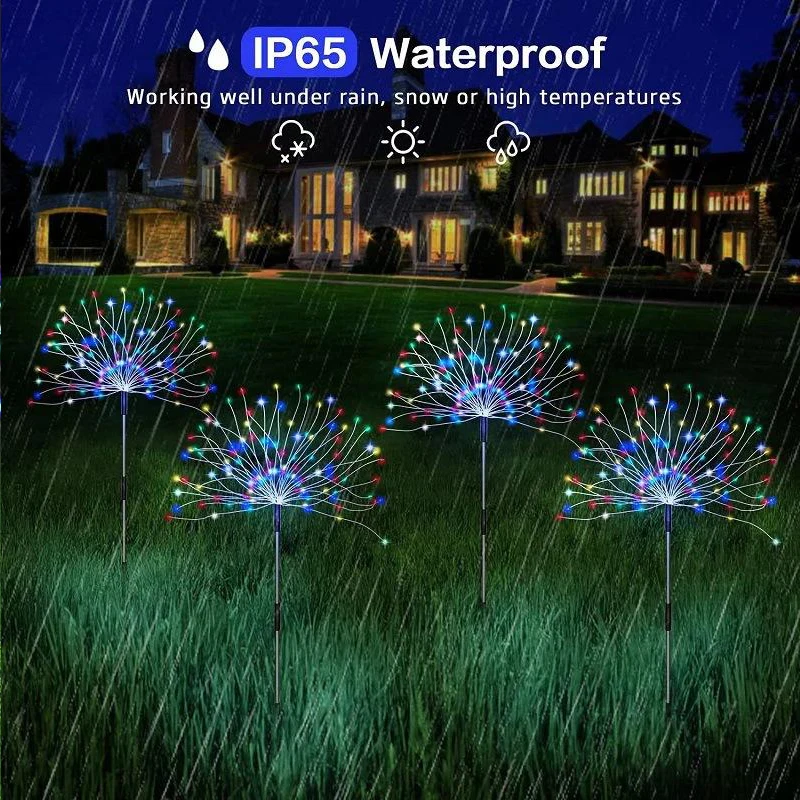 Imagem -04 - Firework Fairy Lights para Decoração de Jardim Lâmpada Solar Led ao ar Livre Impermeável Gramado Caminho Pátio Paisagem Modos