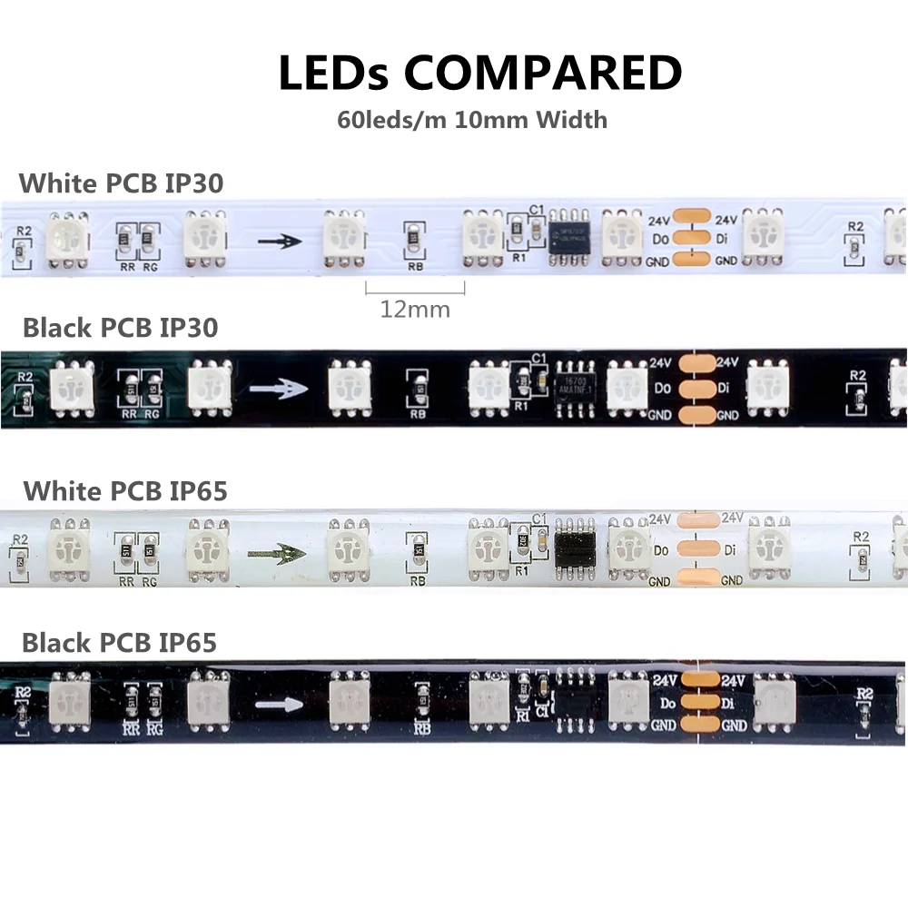 24V WS2811 Taśma Led RGB 5050 pikseli Adresowalna 60 84 diody LED/M Zewnętrzna 1 sterowanie IC 6 diod LED Lampa taśmowa IP30/IP65/IP67 5M