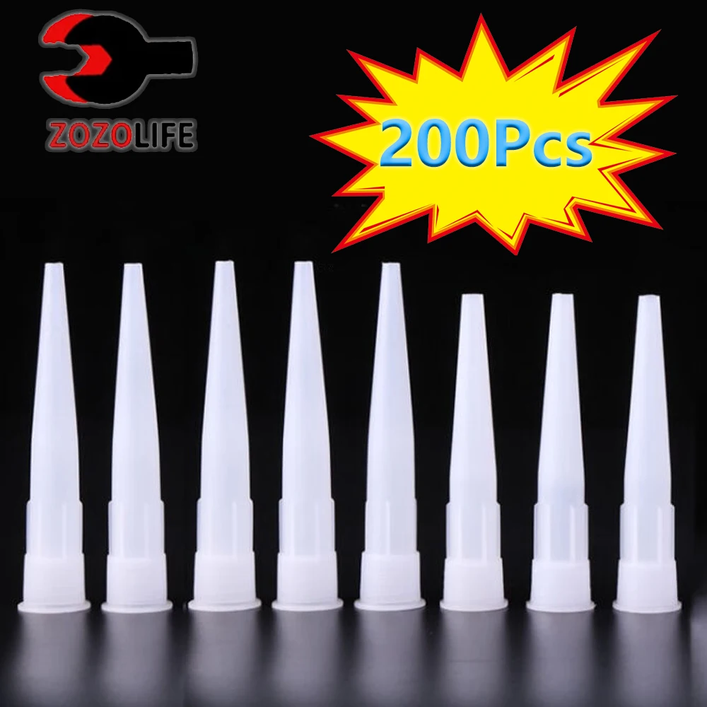 

5-200pcs Plastic Glass Nozzles Glass Glue Caulking Gun Nozzles Sealant Silicone Caulking Tips Mouth Caps Home Construction Tools