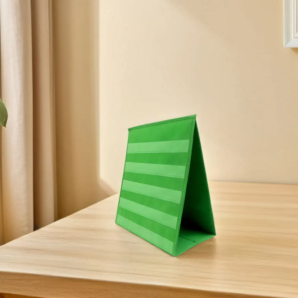

Foldable Triangular Desktop Stand Double Sided Card Insertion Teaching Tool Sturdy Cloth Material Portable Pocket Chart For