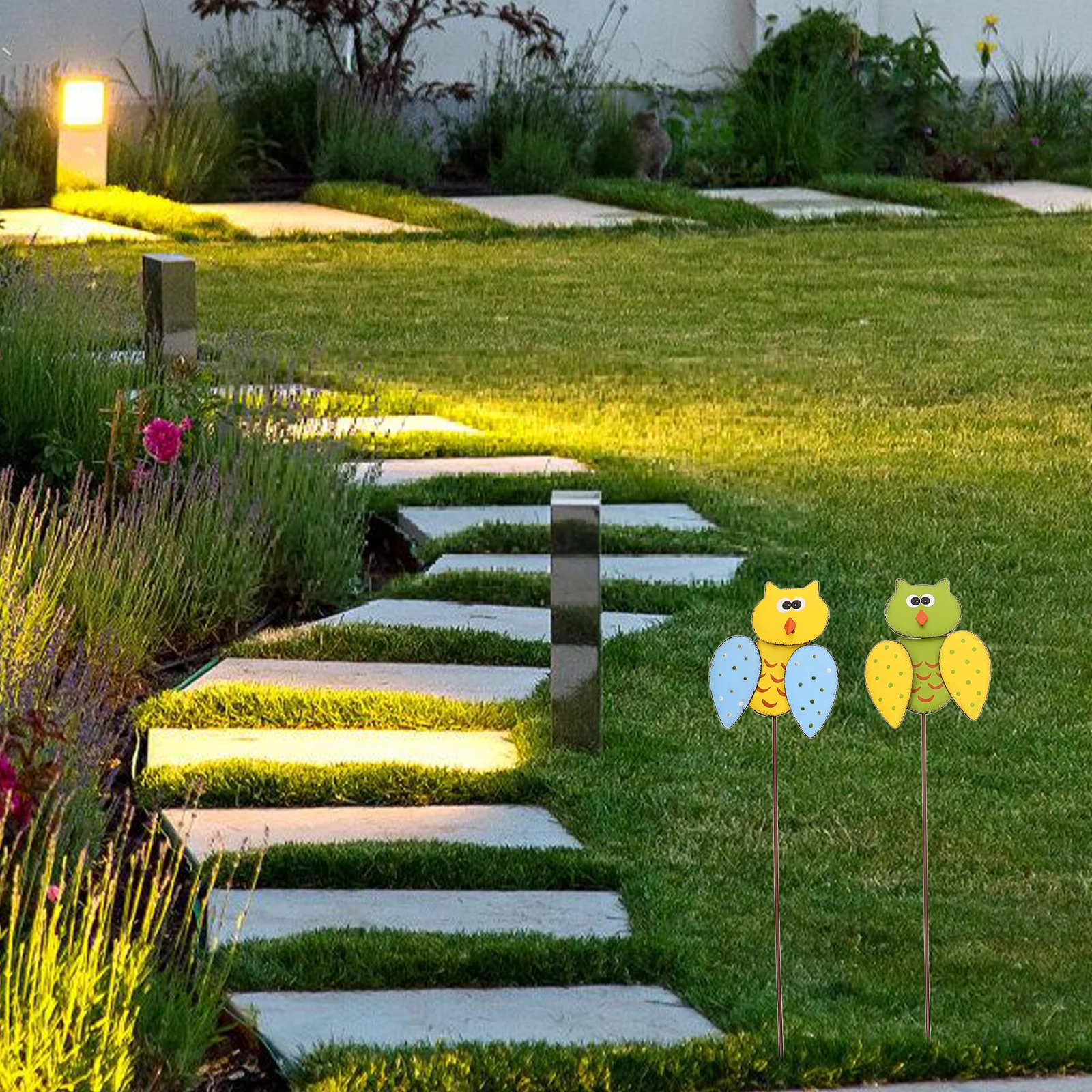 

4Pcs Garden Animal Stake Metal Lawn Yard Outdoor Decoration Iron Animal Sign Durable Garden Ornament Lawn Ornament