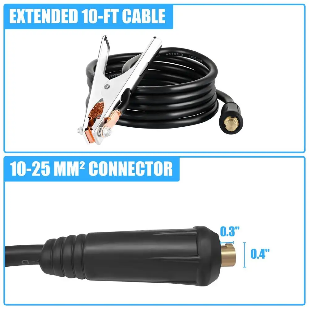 Zacisk uziemiający 300A z kablem 10 stóp i szybkozłączem Kompatybilny Mocny uchwyt Szczęki Bezpieczne połączenie Szeroka kompatybilność