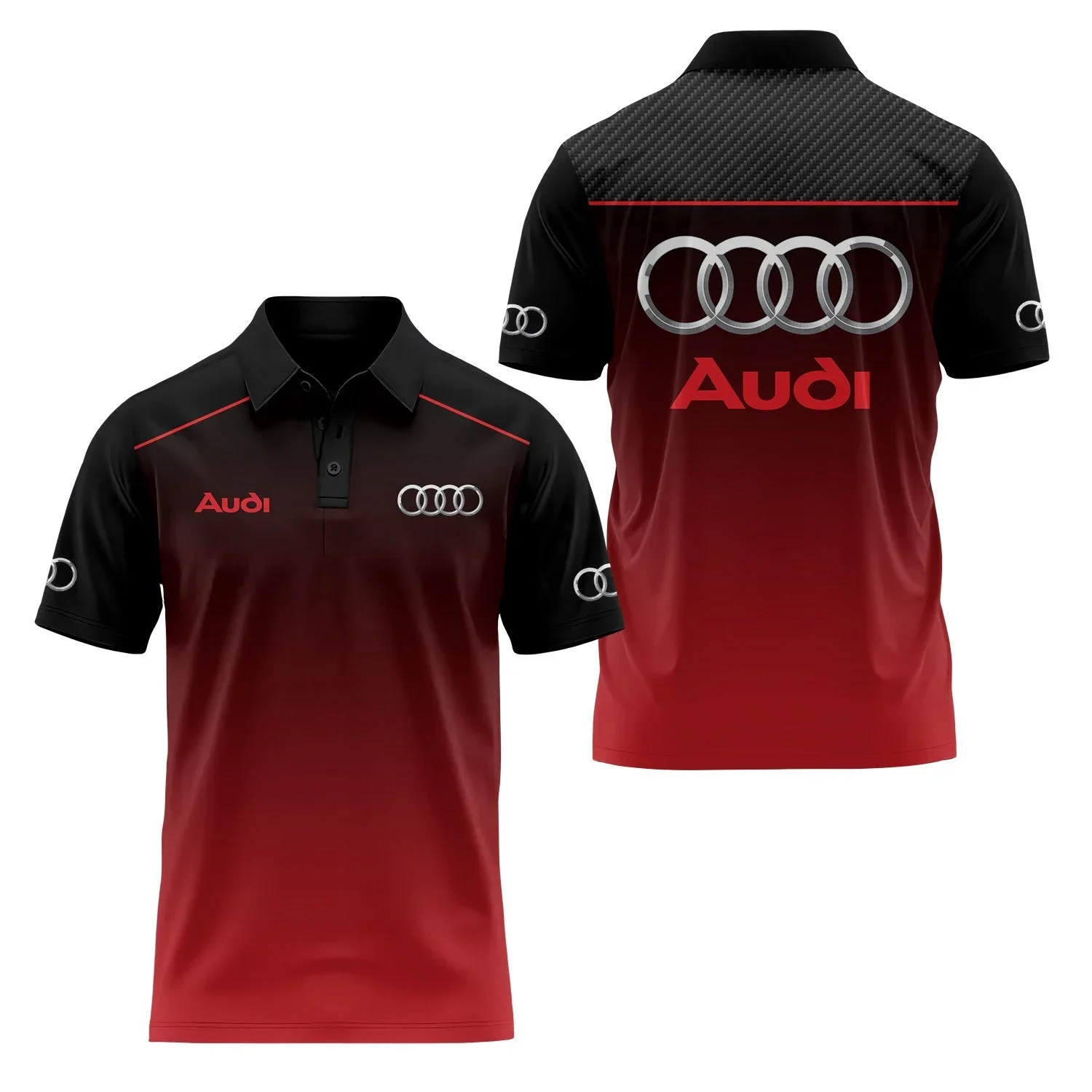 2026 High-Quality Short-Sleeved Polo Shirt 3D Printed Audi 4S Fast Dry Sport Collar T-Shirt for Store Staff Fashionable image 5