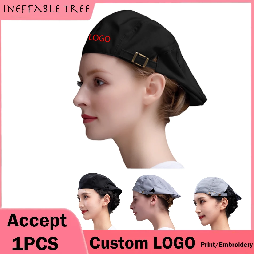 Custom Logo Advertising Cap Beret Customized Cafe Western Food Waiter Work Cap Men and Women Forward Cap Team Beret Hat