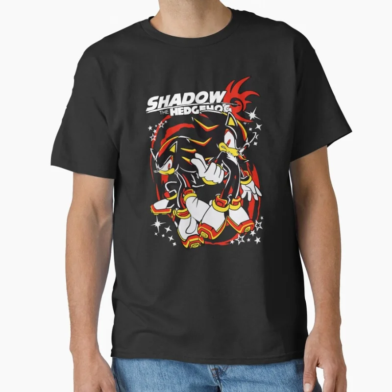 

1021 Sonic The Hedgehog Shadow Character Paint Graphic T-Shirt Y2K clothes Cartoon tee Short Sleeve Apparel All size tops