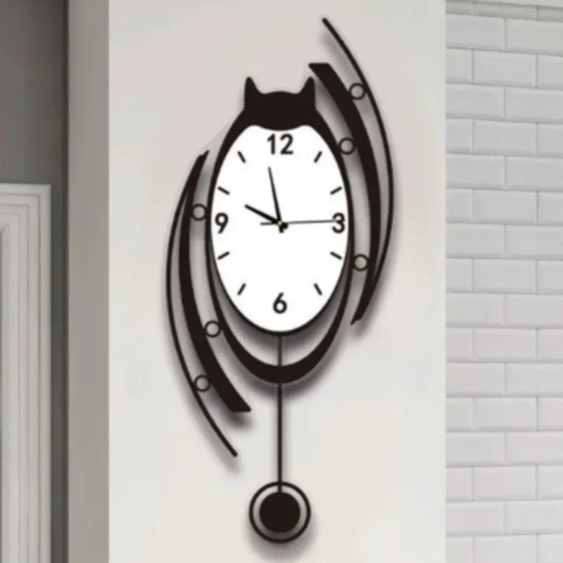 Modern Wall Clock Aesthetic Wall Watch Nordic Luxury Elegant Pendulum Clocks Minimalist Silent Decorative Living Room Watches