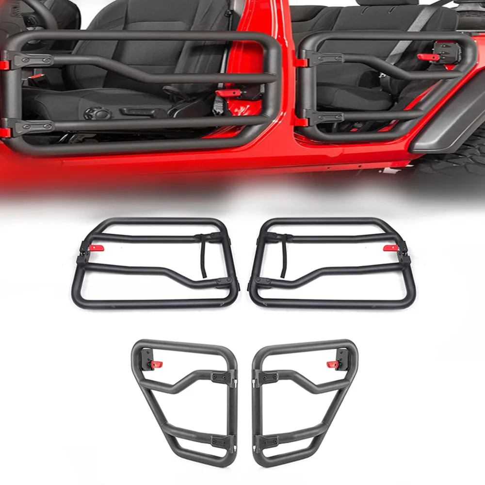 

Steel Tube Doors Black 4 Doors( No Mirrors) Front and Rear 4Pcs Fit For J eep Wrangler JL 2018+