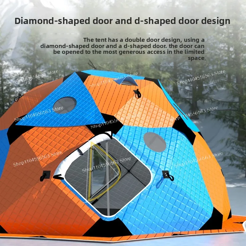 Octagon Thickened Cotton Spherical Ice Fishing Tent Outdoor Winter Fishing Camping Equipment Is Warm in Winter and Coldproof
