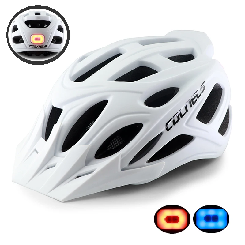 Bike Helmet Man Women With LED Warning Light Adult Mountain Road Safe Riding Helmet Lntegrally-Molded cascos MTB Bicycle Helmet