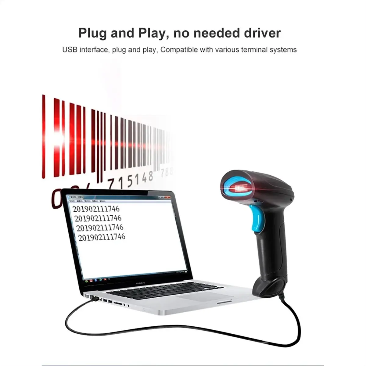 

Отличный универсальный 1D/2D USB-проводной сканер штрих-кода, портативный считыватель QR-кодов, мобильный POS-поддержка Plug and Play, логистический магазин