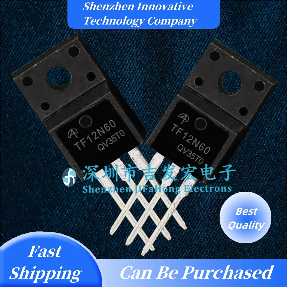 10PCS TF12N60 AOTF12N60  TO-220F MOS 600V 12A Best Quality   Fast Shipping In Stock