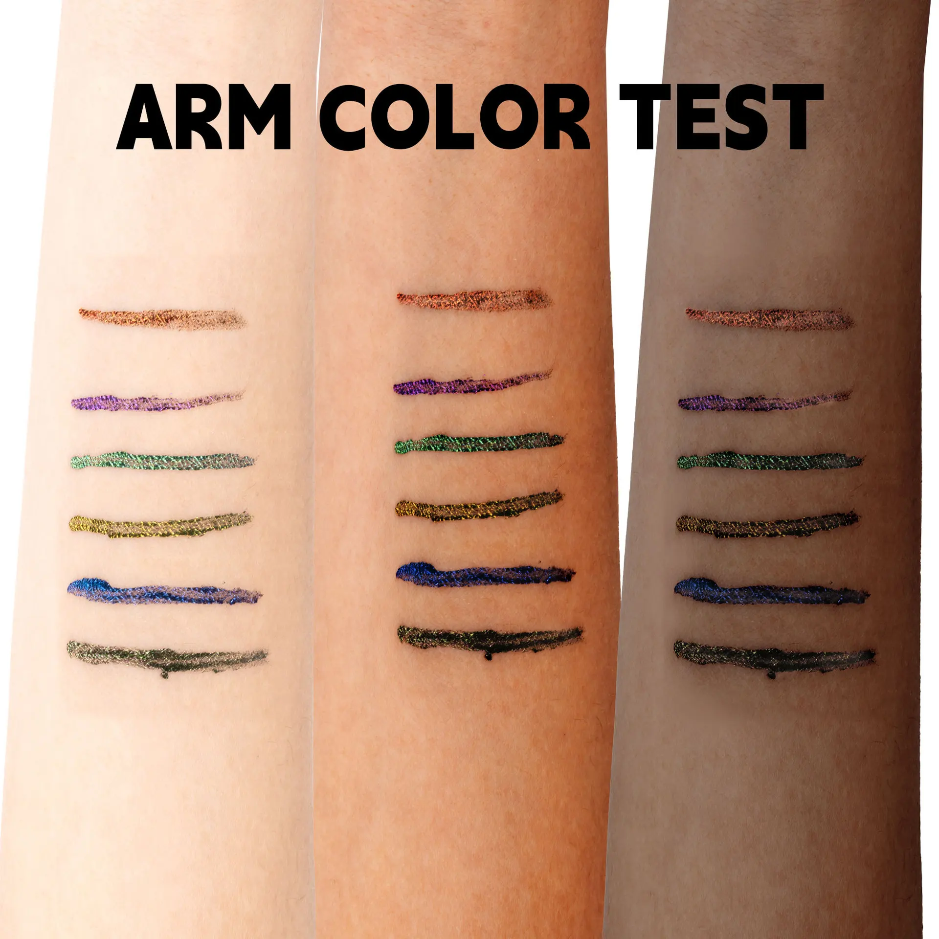 6 Farben flüssiger Eyeliner-Stift, glänzender Chamäleon-Lidschatten, metallisch liegender Seidenraupe, stilvolles Augen-Make-up für Party, Festival, 1,5 ml