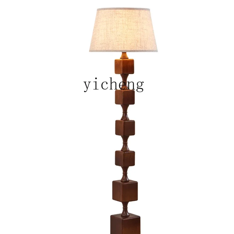 

XL Floor Lamp Study Living Room Retro New Chinese Style Atmosphere Vertical Solid Wood Table Lamp