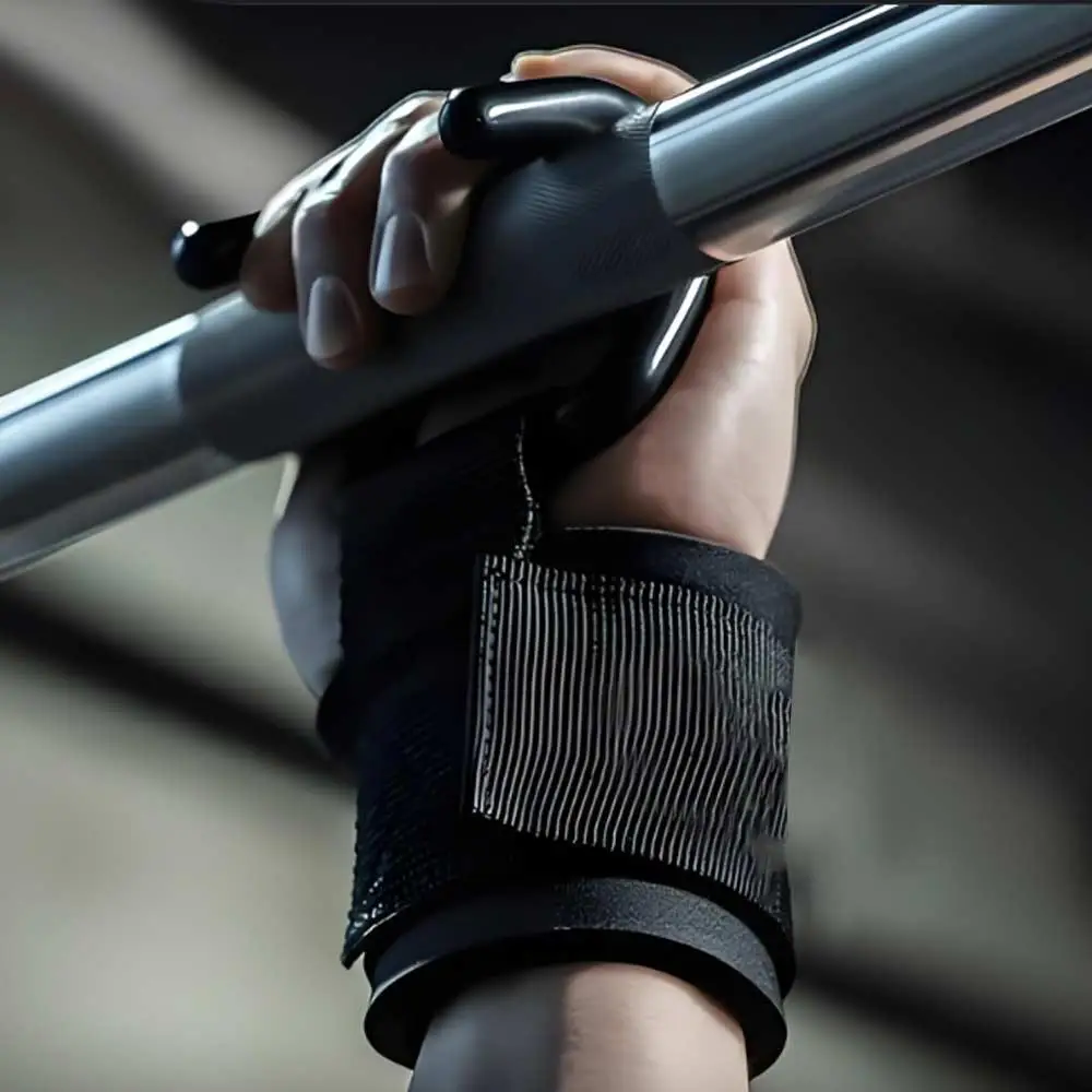

1 PC/Pair Pull-up Weight Lifting Grip Hook Adjustable Black Auxiliary Power Wrist Guard Auxiliary With Hook
