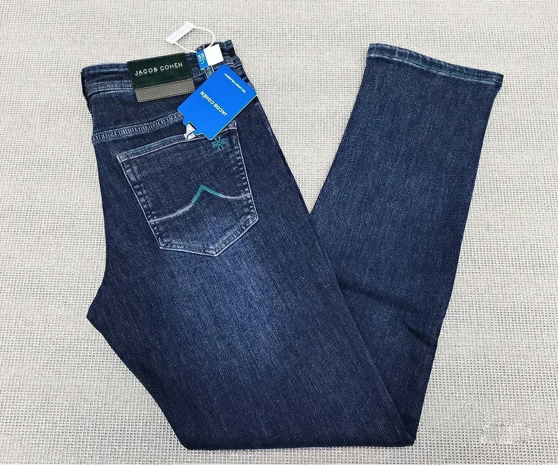 

OECHSLI Jeans Thick Cotton Men 2025 Autumn Winter new Straight Middle waist casual elastic size 30-40 Long Pants