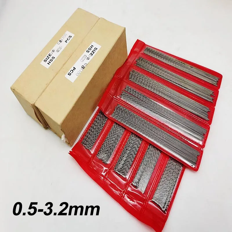 

10/20Pcs Lengthen Straight Shank Twist Drill Bit 0.5-3.2mm Extra-long High Speed Steel Micro Fine Drill For Metal Wood Plastic