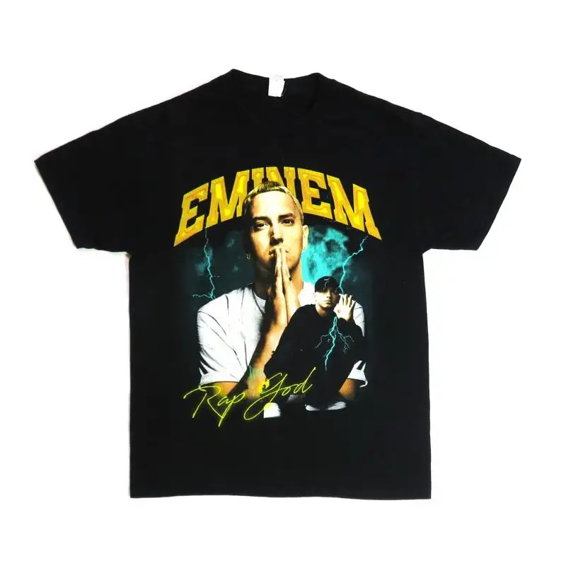 ايمينيم تي شيرت الراب الله شعار نمط خمر #1