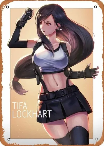 أنيمي لعبة الشكل ملصق معدن القصدير تسجيل تيفا لوكهارت أنيمي نمط جدار ديكور فني #1