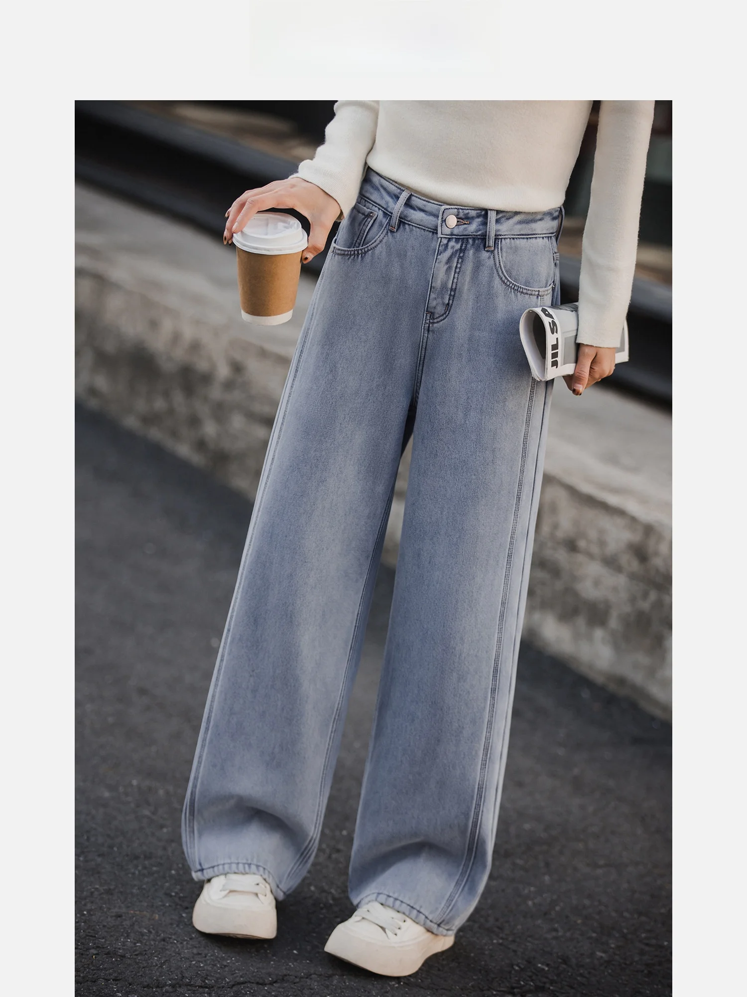 

Женские джинсы с высокой талией и широкими штанинами, на флисовой подкладке, свободного кроя, зимние, утягивающие, маленьких размеров, повседневные, на пуговицах