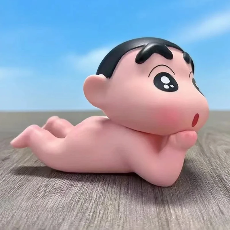 Zabawka do kąpieli w kształcie słonia Crayon Shin-chan - ruchoma figurka kawaii dla dzieci, urocza kolekcjonerska lalka na prezent - wyprzedaż