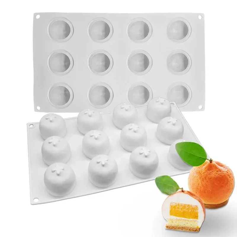 

8 Cavity Orange Silicone Mold Fruit Mousse Mould Citrus Cake Dessert Mouler Tangerine Pastry Molds Kitchen Accessories