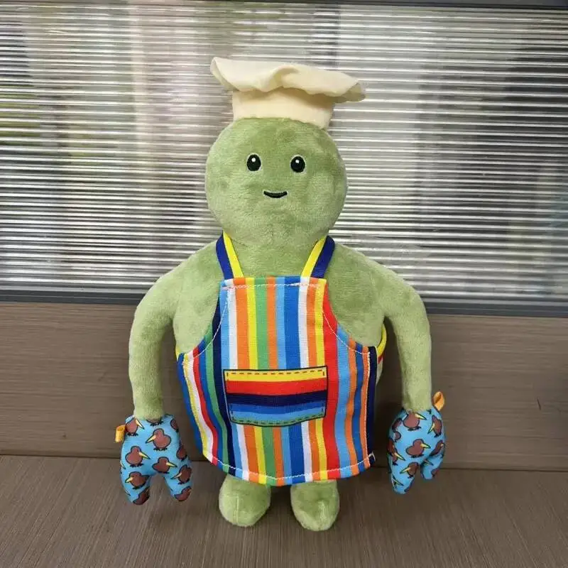 Anime The Tiny Chef Show Plush Toy Cartoon Animation Doll Cute Green Skinned Chef Wearing Apron Collection Toy For Kid Gifts