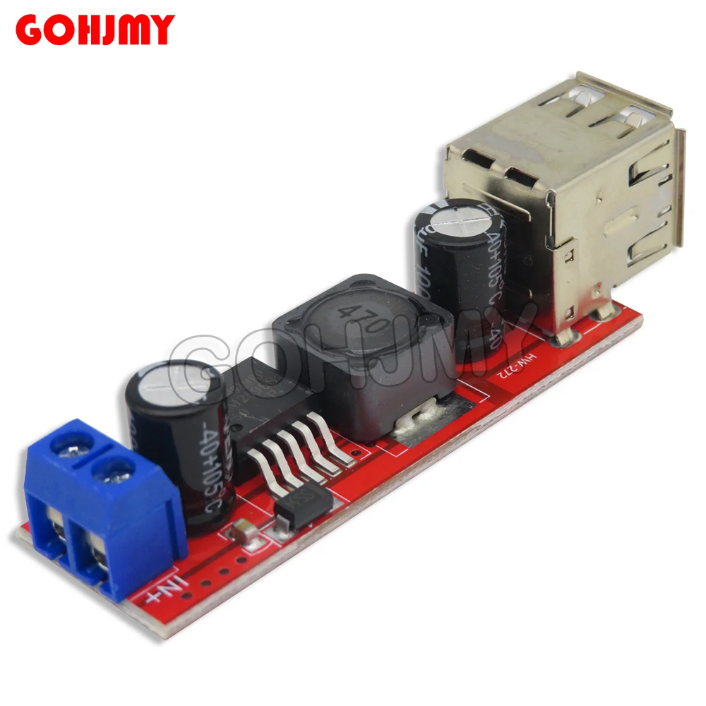 LM2596 Dual Two USB DC 6V-40V To 5V 3A Double USB Charge DC-DC Step Down Converter Module For Vehicle Car Charger