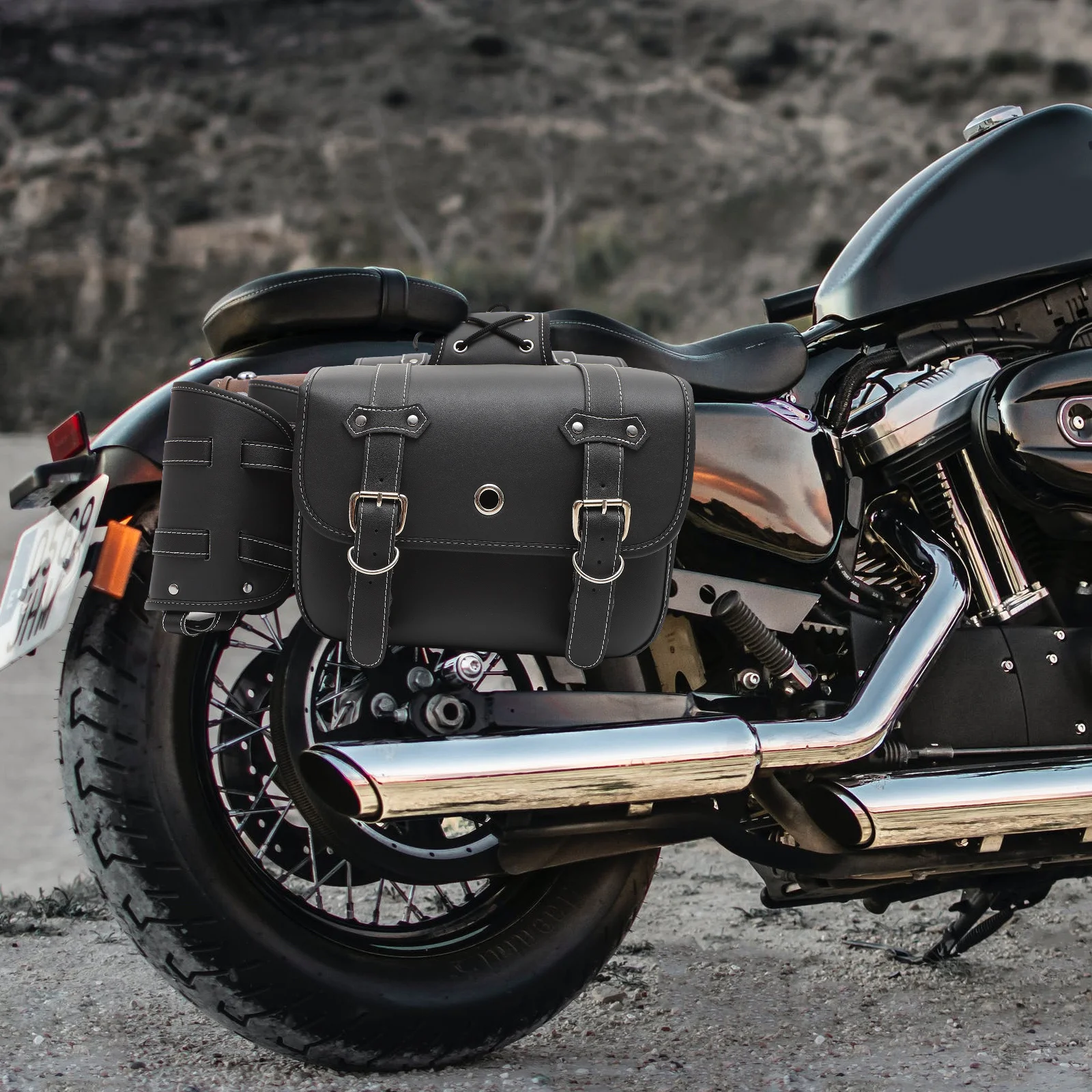 

1Pair Motorcycle Side Pouch Premium Multipurpose Hanging Bag for Motorbike Car Bicycle Waterproof Tool Storage