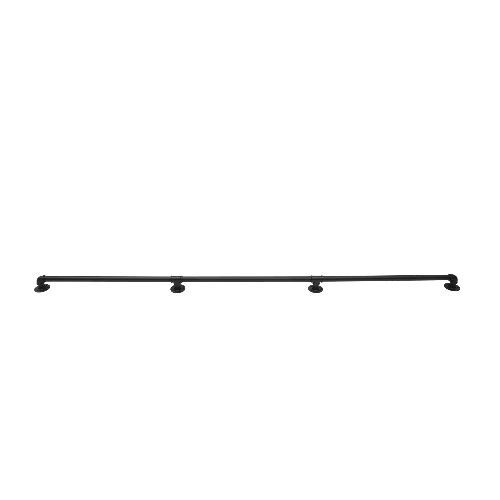 8 Feet Handrails for Stairs Pipe Handrail Metal Sturdy Load-Bearing Capacity 3 Section with Wall Mount Support Round Corner