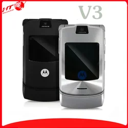 MOTOROLA RAZR V3 Refurbished Unlocked Clamshell Bluetooth Mobile Cell Phone GSM 1.23 MP Camera 850/900/1800/1900 Good Quality