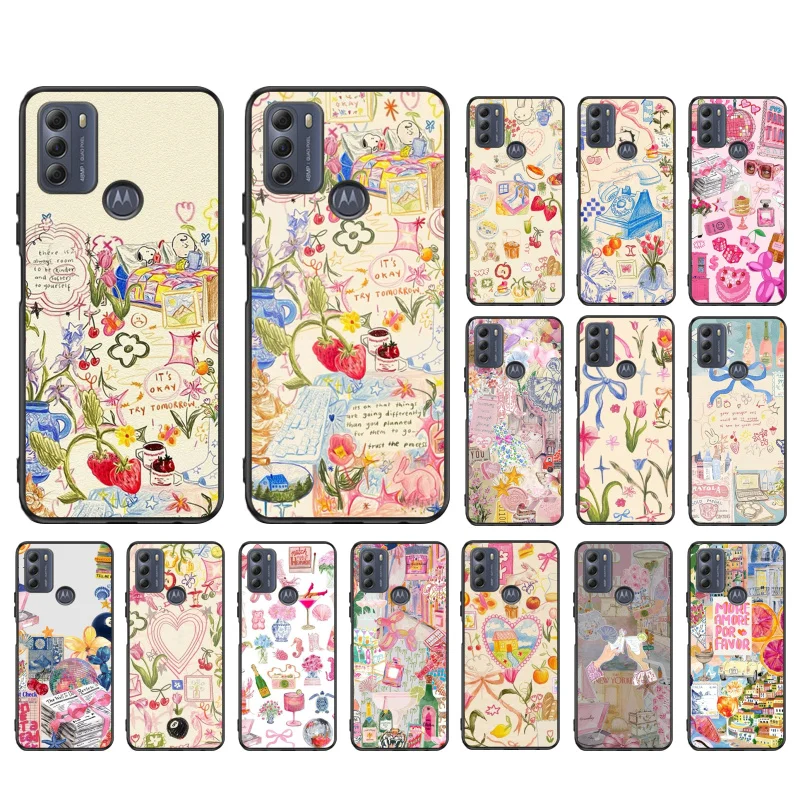 

Cute pink Girly Phone Case For Moto G84 G23 G24 G31 G32 G41 G51 G52 G53 G54 G71 G82 G42 G62 G200 G Play G Stylus