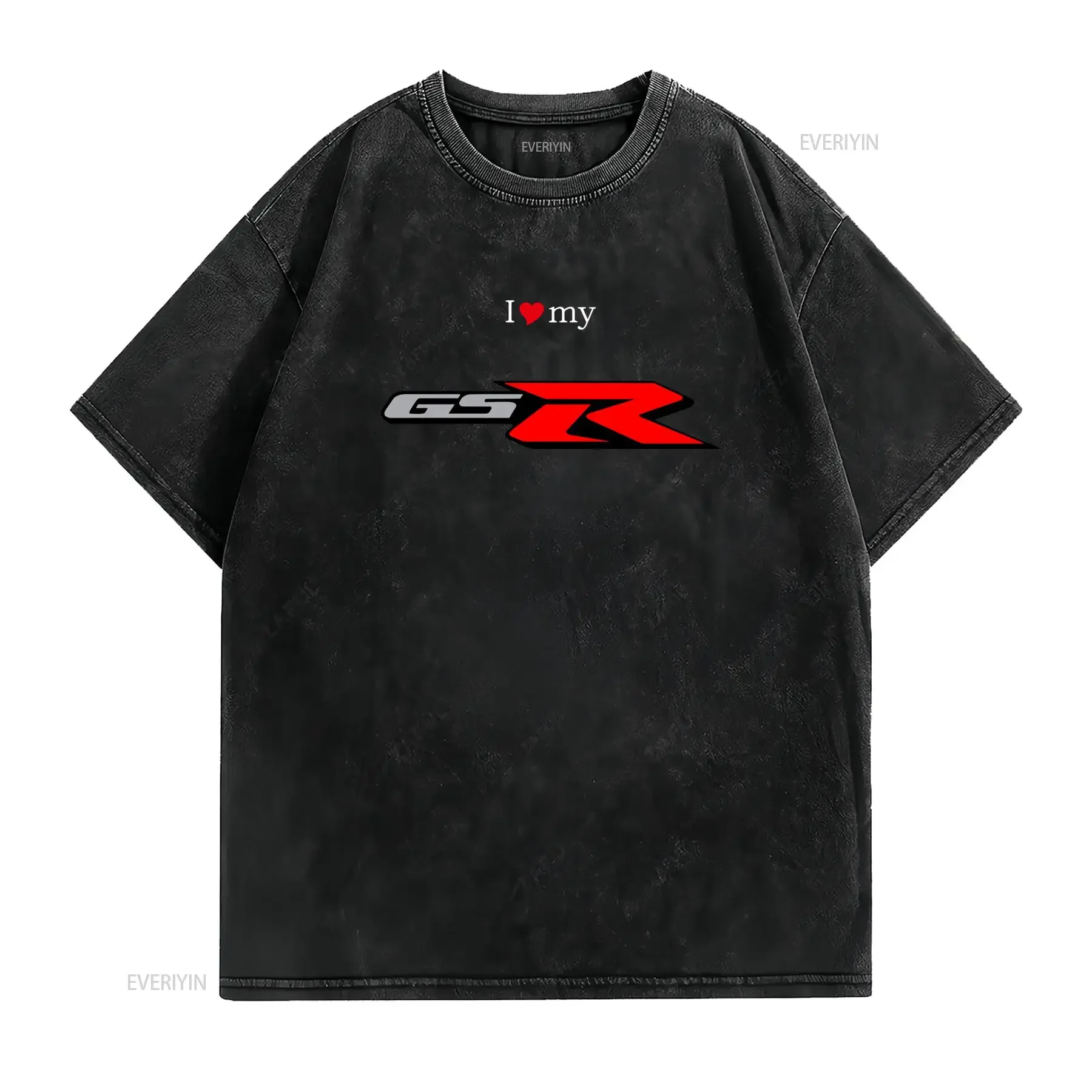 Camiseta de té para hombre Gsr S M L Xl Xxl cuello redondo estilo casual tejido ligeramente elástico corte regular vintage