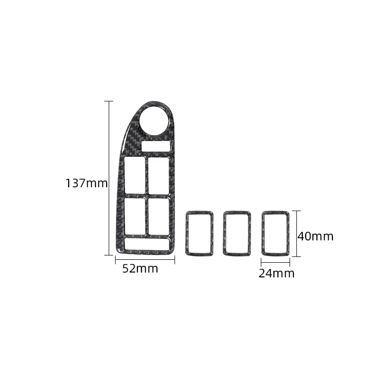 For BMW E39 M5 5 Series 1998-2003 Accessories Carbon Fiber Window Lift Control Panel Trim Cover Car Interior Decoration Stickers