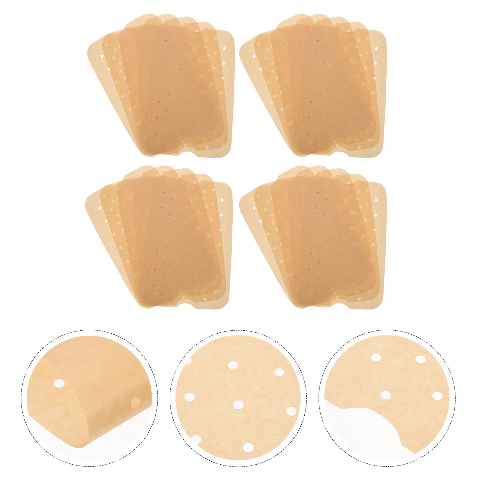 

200pcs 200 Sheets Baking Paper Liners Air Fryer Perforated Nonstick Disposable Kitchen Accessories For Fryer Parchment Tray Pan