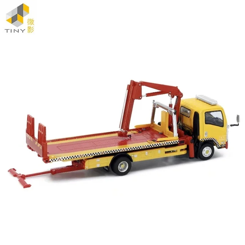 Tiny 1:64 Isu-zu N Series Flatbed Tow Truck NO.27 Alloy Simulation Model Car