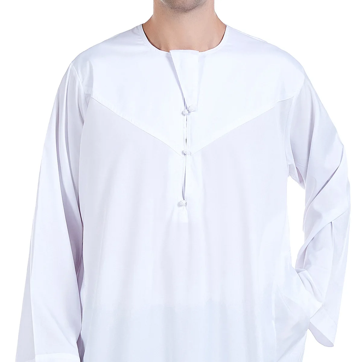 Abito da uomo caftano musulmano saudita Jubba Thobe arabo manica lunga Eid Ramadan Turchia Islam Abaya abbigliamento tradizionale