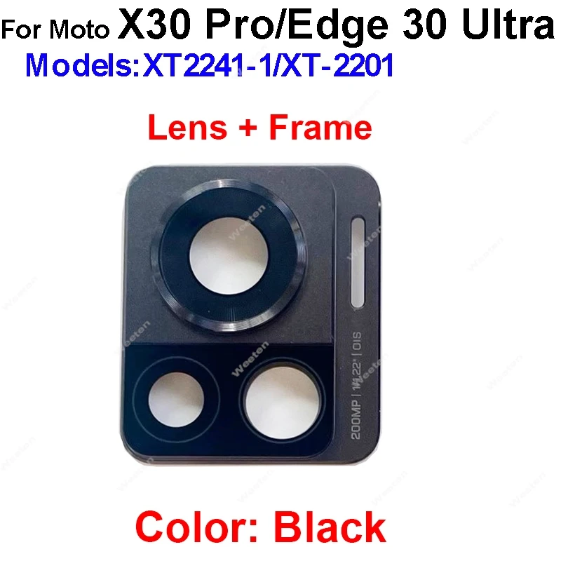 Rear Camera Glass Lens Cover For Motorola Moto X30 Pro Edge 30 Ultra XT2241-1 XT-2201 Back Camera Lens Glass with Frame Holder