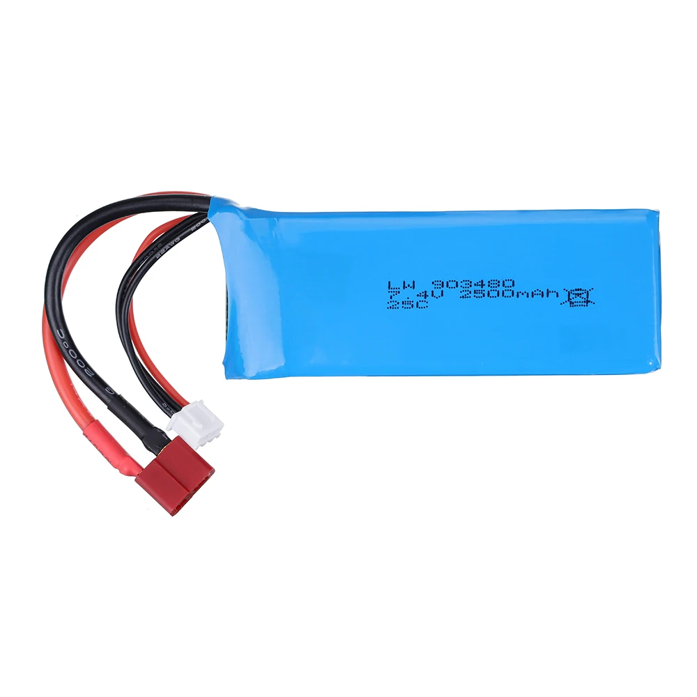 ต้นฉบับ 7.4V 2500mAh แบตเตอรี่ Lipo T Plug สําหรับ Wltoys 1/14 144001   RC Car Boat Lipo Battery สําหรับ Wltoys 144001   อะไหล่รถยนต์ 2S แบตเตอรี่