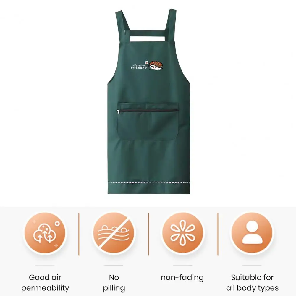 Cute Baking Apron Waterproof Pvc Cooking Apron with Front Pockets Japanese Korean Style Oil-proof Chef Apron Non-stick Wearable
