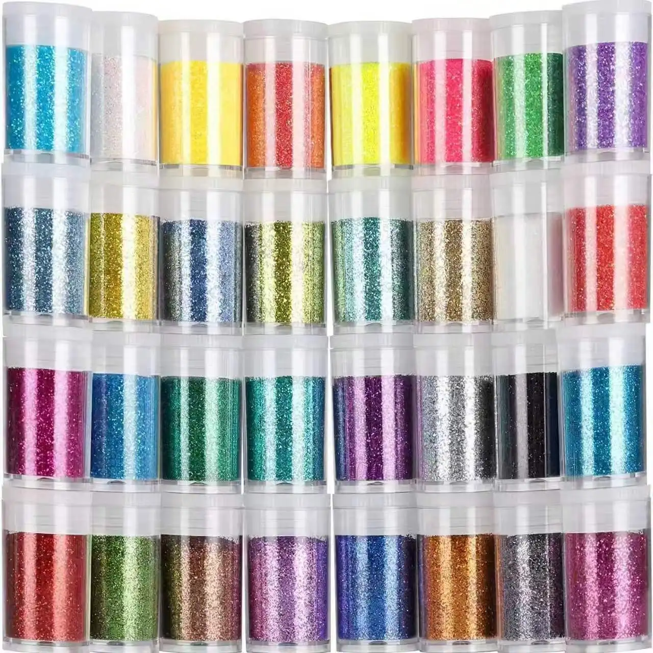 Set glitter da 32 colori, polvere glitter in resina ultrafine, varie polveri glitter per unghie, artigianato in vetro glitterato natalizio sparso