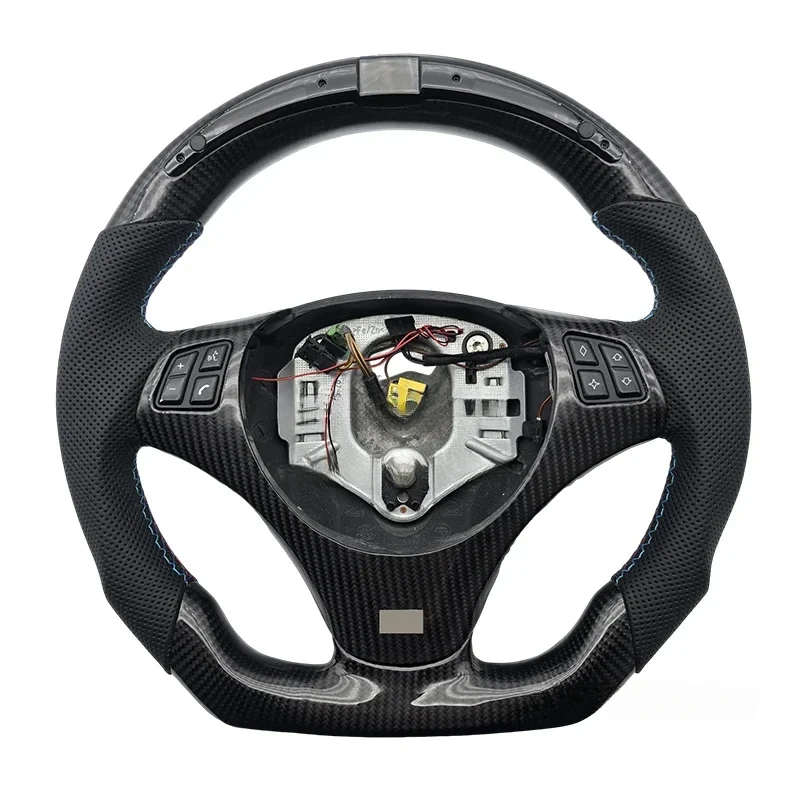 High Quality M Performance Carbon Fiber Perforated Leather LED Steering Wheel For 3 Series E90 E92