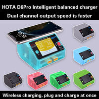HOTA D6 Pro AC 200W DC 650W 15A*2 Dual Channel Lipo Charger Support Power Distribution 1-6S Battery Charger for RC Models Parts