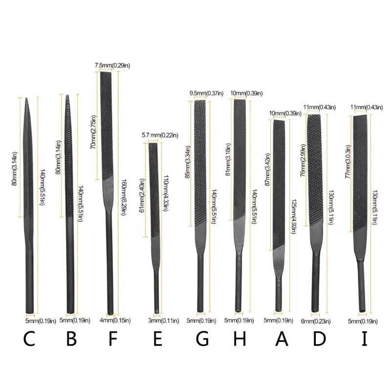 Steel Hand File Round Rasp Half Round Flat Needle File Metal File for Sharping and Metal Grinding Tool