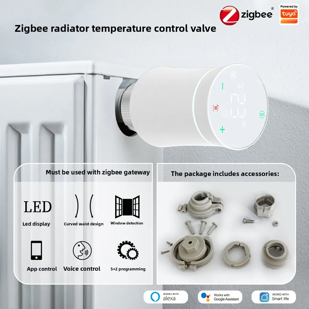 

ZIGBEE Граффити Умный дом Отопление Клапан контроля температуры Приложение Дистанционное управление временем Энергосбережение Постоянная температура