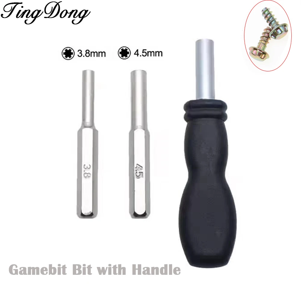 Sicherheitsschraubendreher 3,8/4,5 mm, schwarzer magnetischer Griff, manipulationssicherer Schraubendreher für NES SNES SFC N64 GB GBC Reparaturwerkzeug
