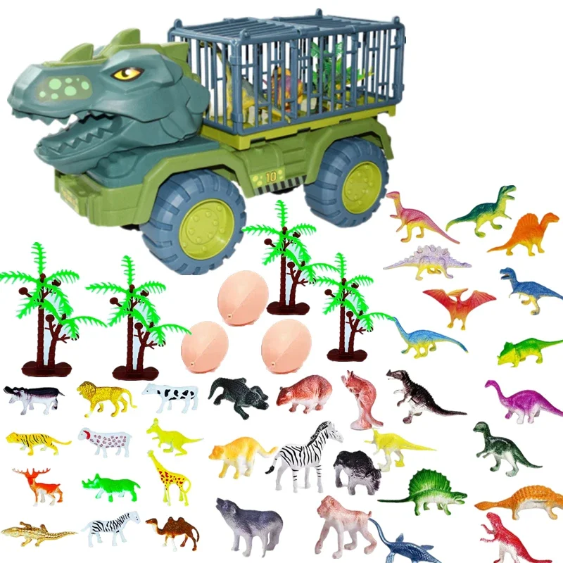 Children Large Inertial Dinosaur Car Toy Tyrannosaurus Engineering Vehicle Excavator Boy Educational Truck Model Transport Gifts