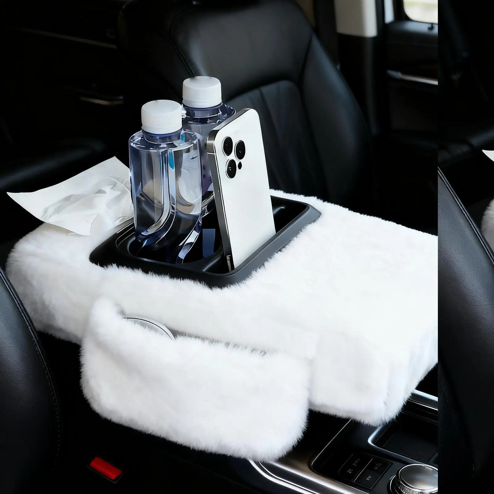 Center Console Cover Plus Protector Decor Armrest Protector For Car Interior Truck Automobile SUV Center Console Winter Warm