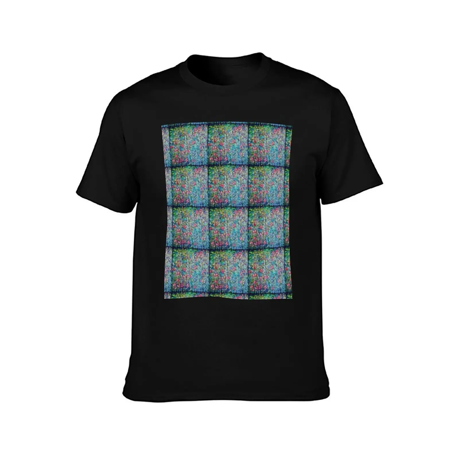Roses, turquoise T-Shirt Athletic Fit Sports Short Sleeve Top T-Shirt