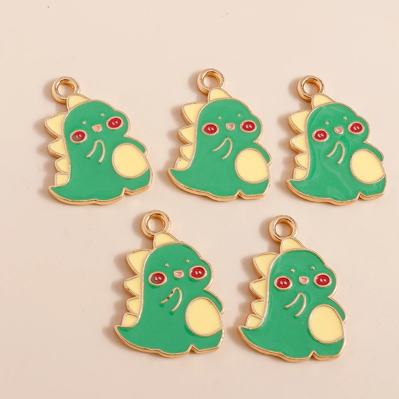 

20pcs 17x24mm Cartoon Dinosaur Charms Enamel Animal Charms Pendants for Jewelry Making Necklaces Earrings DIY Crafts Accessories